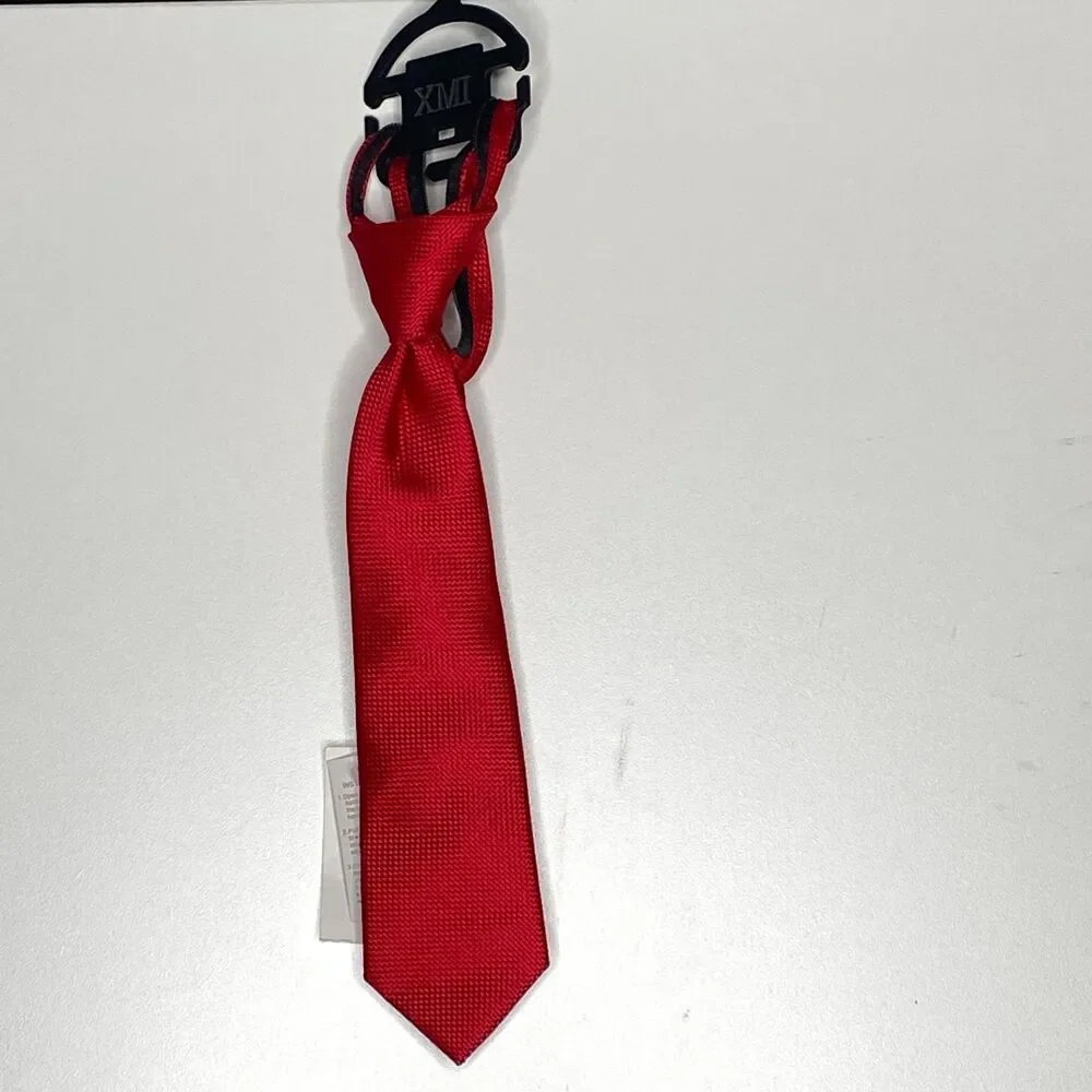 New Von Maur XMI Red Zip Neck Tie 11